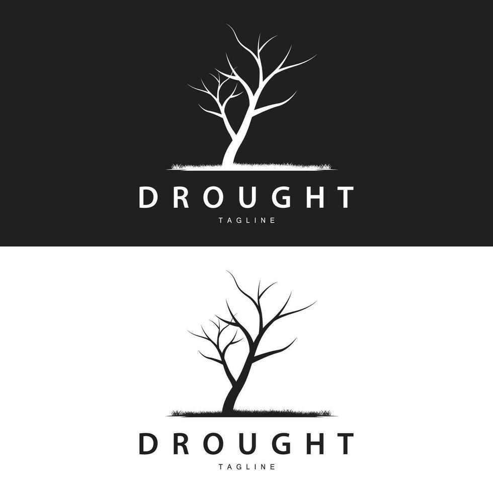 sequía logo, seco árbol logo diseño con simple, minimalista y moderno vector línea estilo