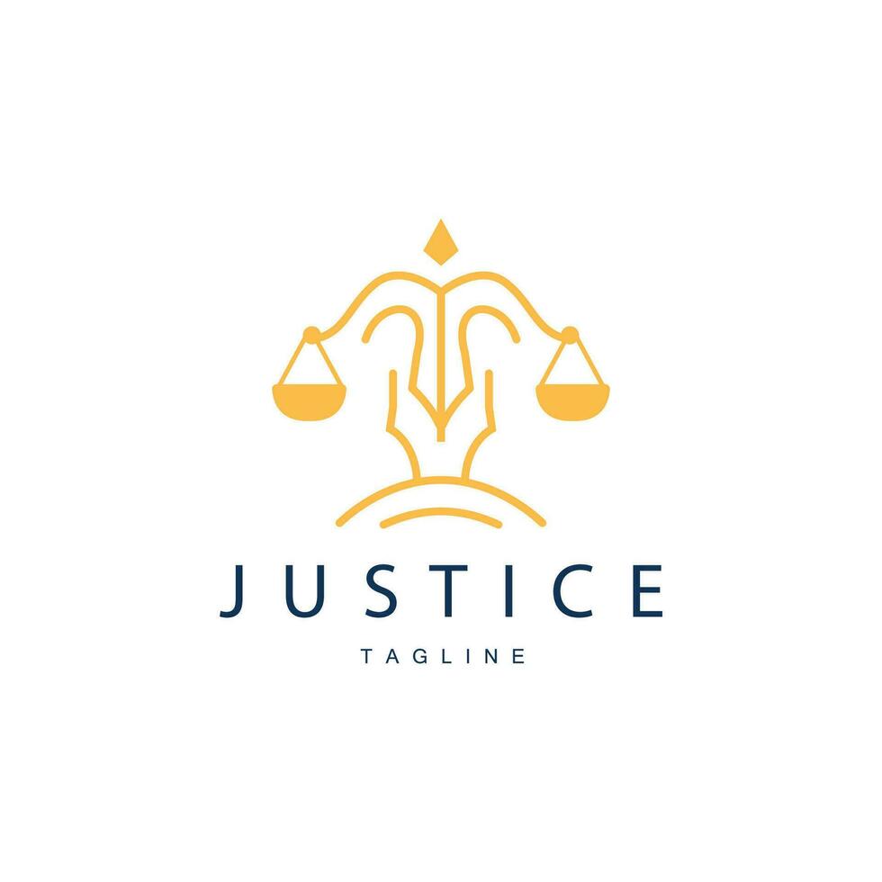 Legal Justice Scales Logo Design With Simple Line Model For Company Brands vector