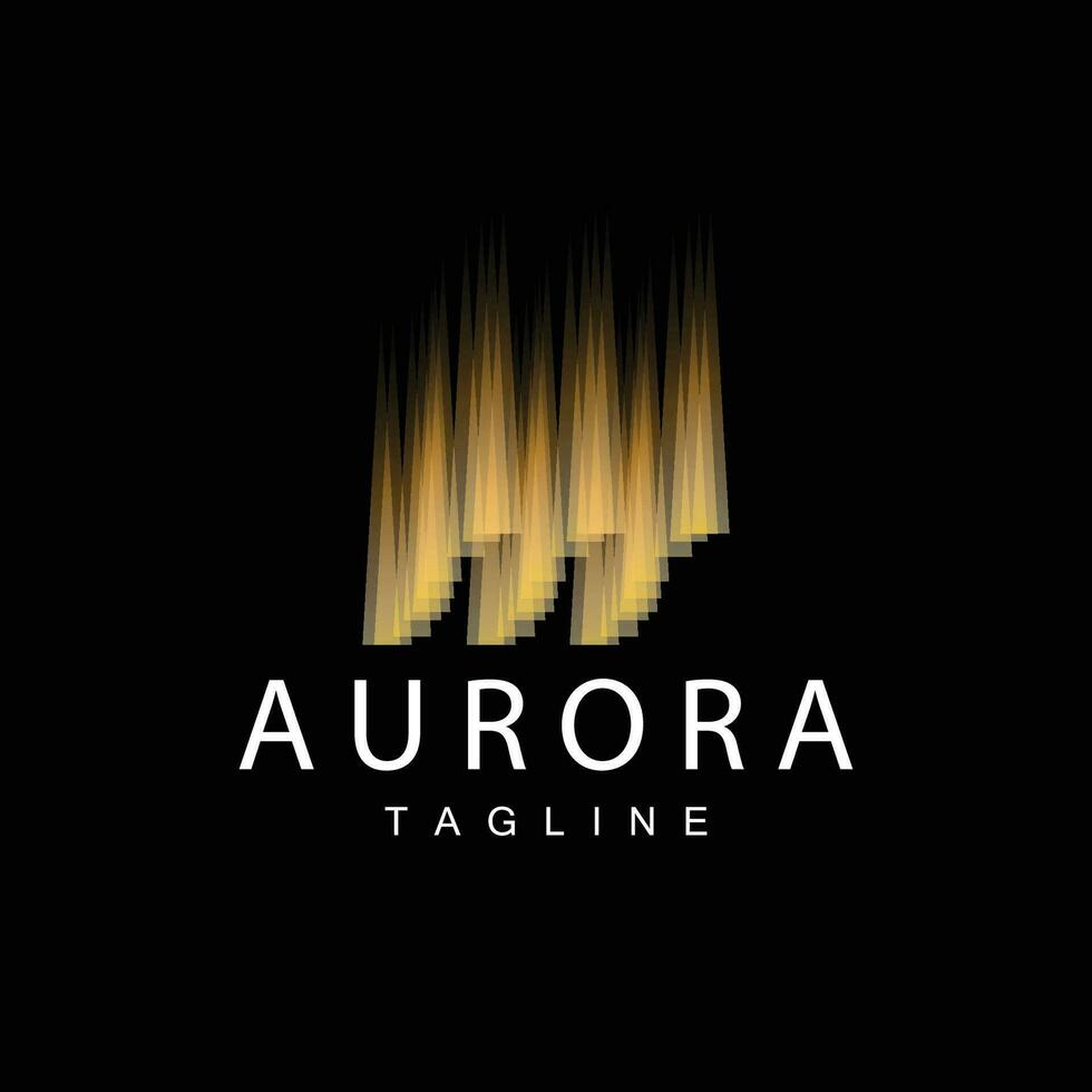 Aurora Logo, Simple Aurora Nature Scenery Design Color Gradation, Vector Icon Template, Illustration