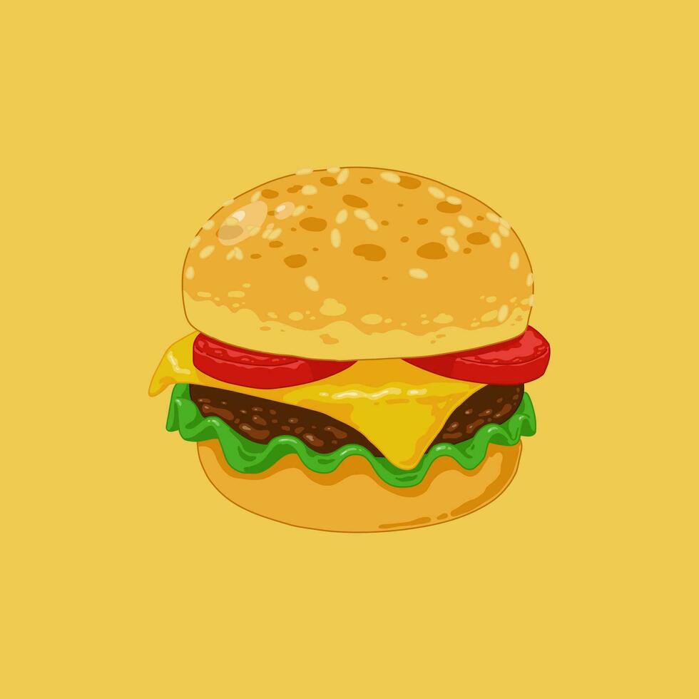 delicious burger vector illustration art