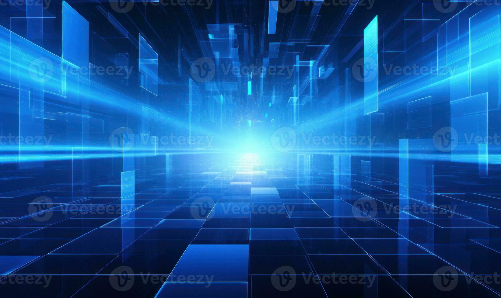 Bright Blue Business Background AI Generated photo