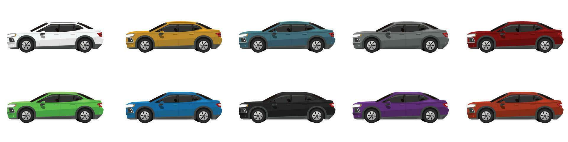 Vector or Illustrator of sedan cars colorful collection. Design of ...