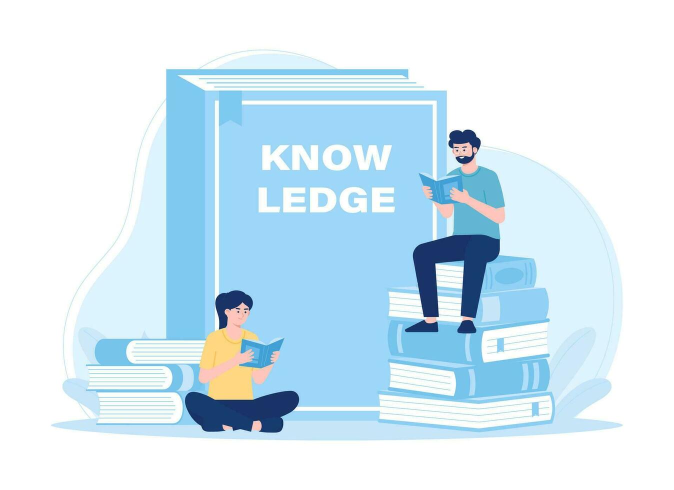 People are studying together concept flat illustration vector