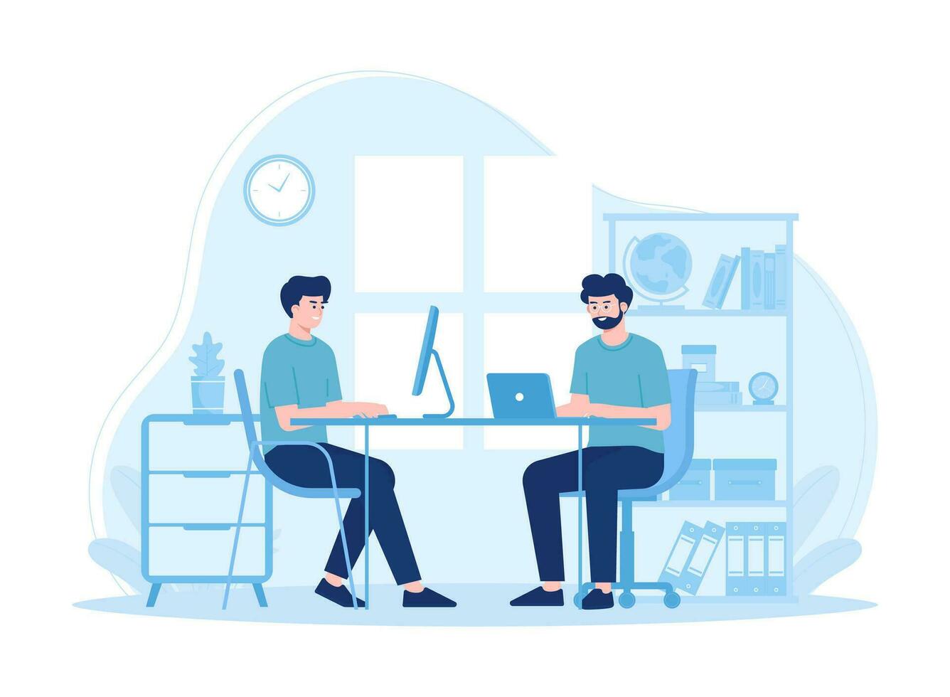 People are learning together concept flat illustration vector