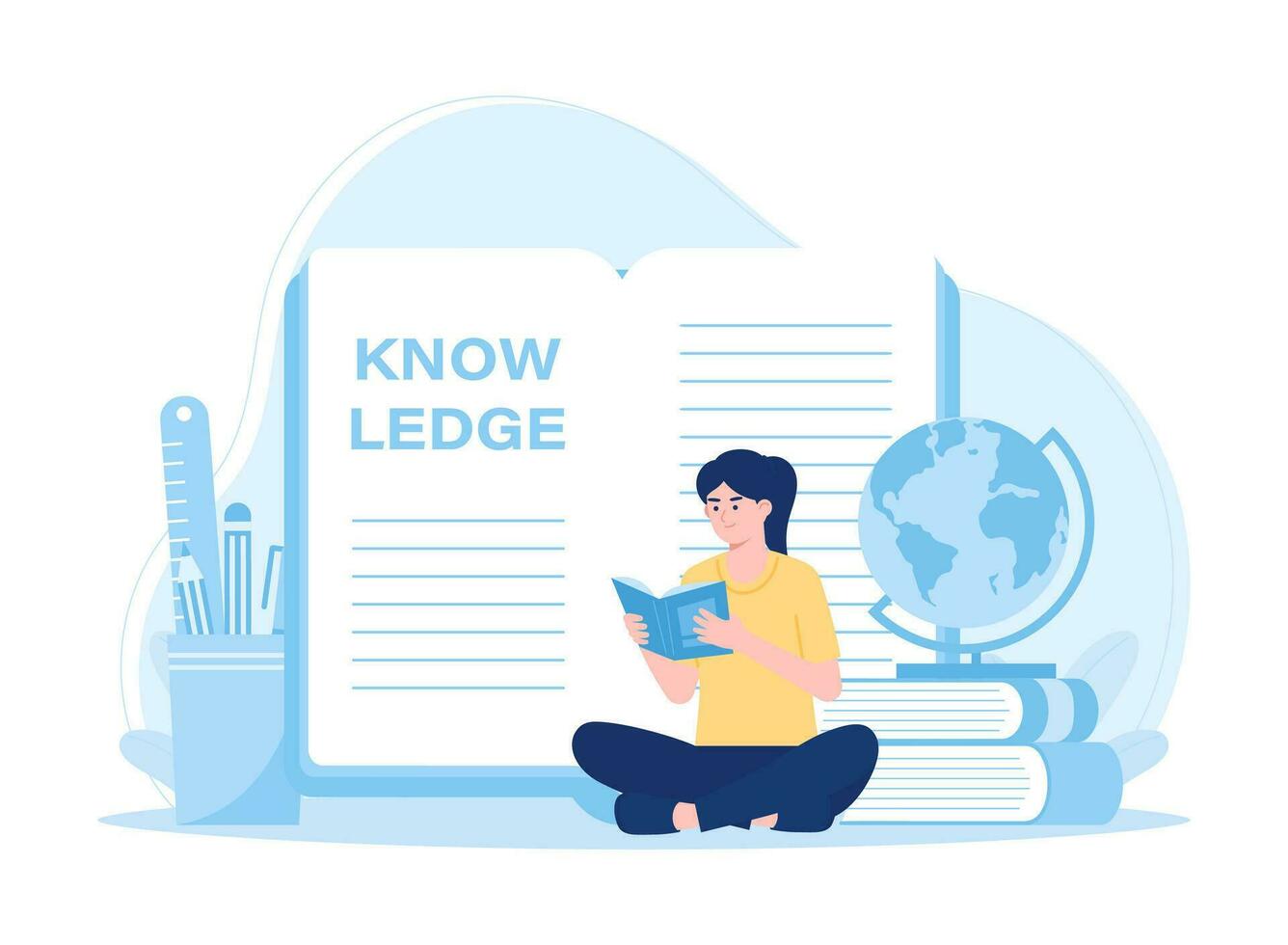 Knowledge learning concept flat illustration vector