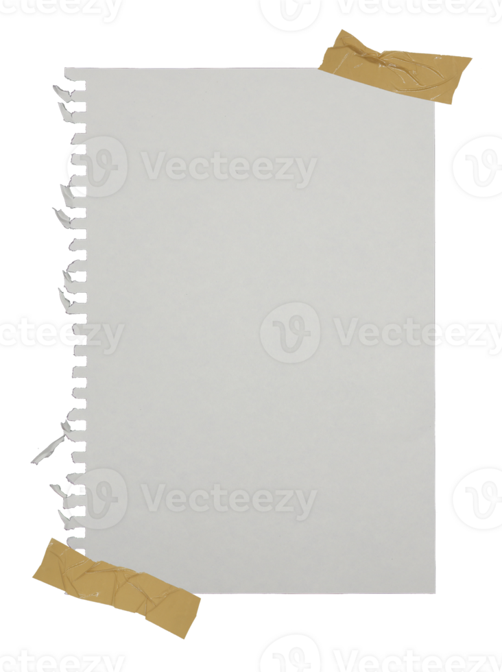 White note paper on transparent background png file