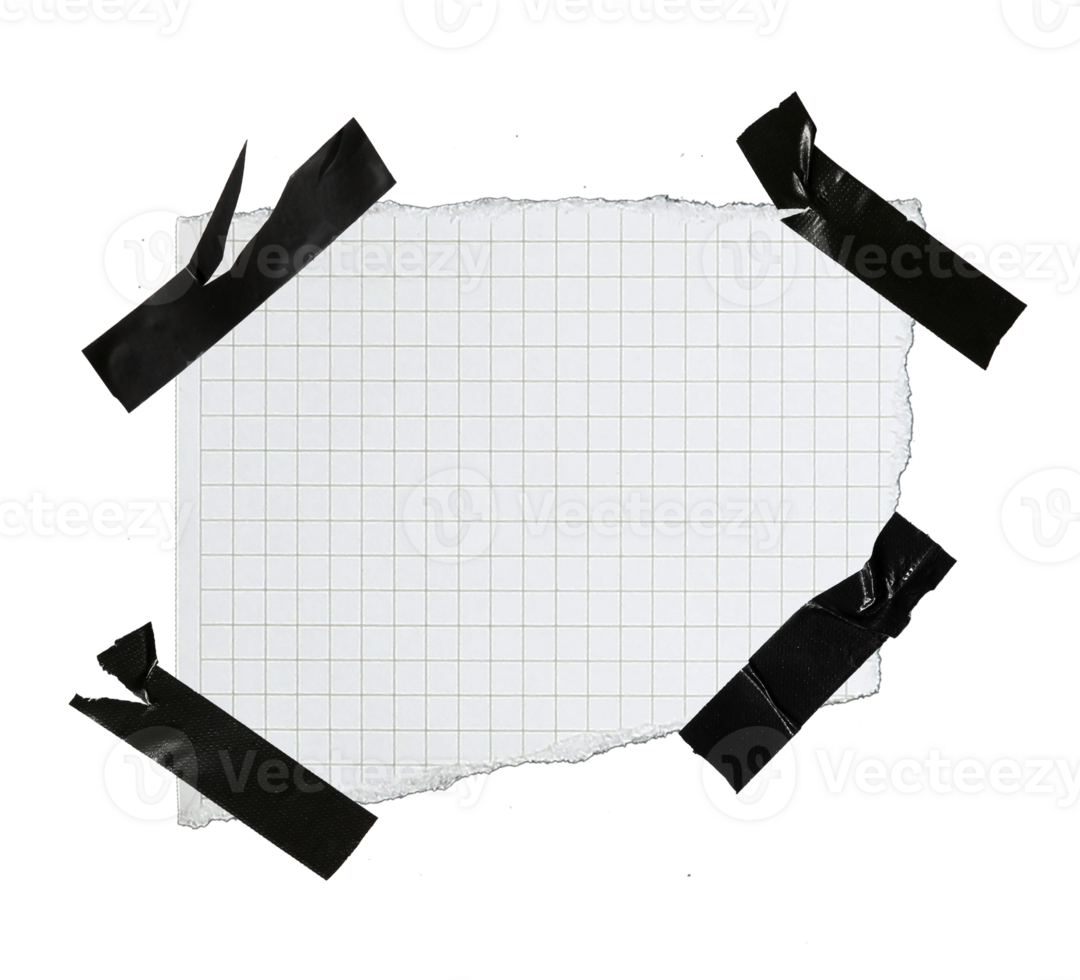 paper has grid lines torn into pieces on transparent background png file