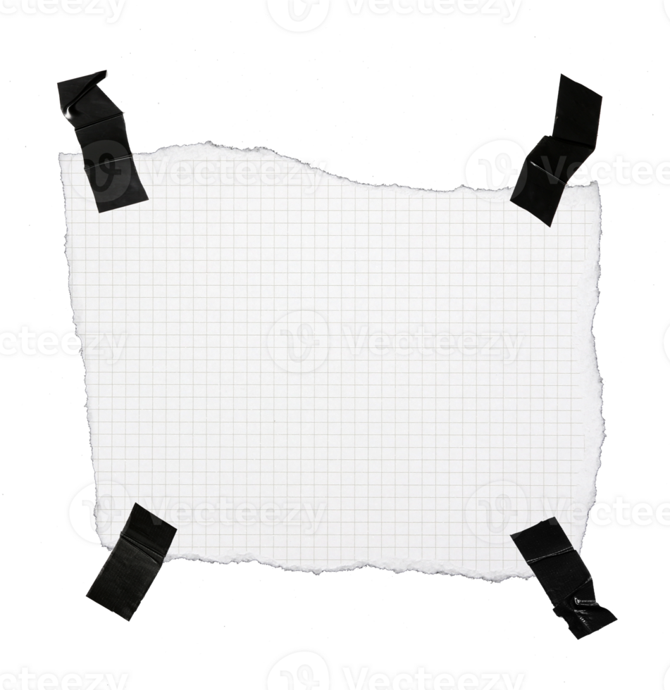 paper has grid lines torn into pieces on transparent background png file