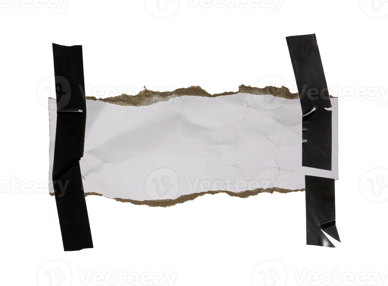 a sheet of paper torn to pieces on transparent background png file