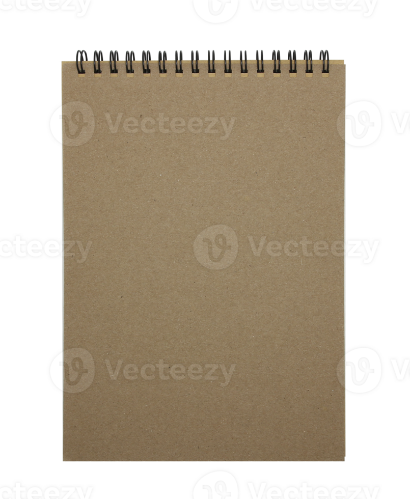 notebook book with a looped spine on transparent background png file