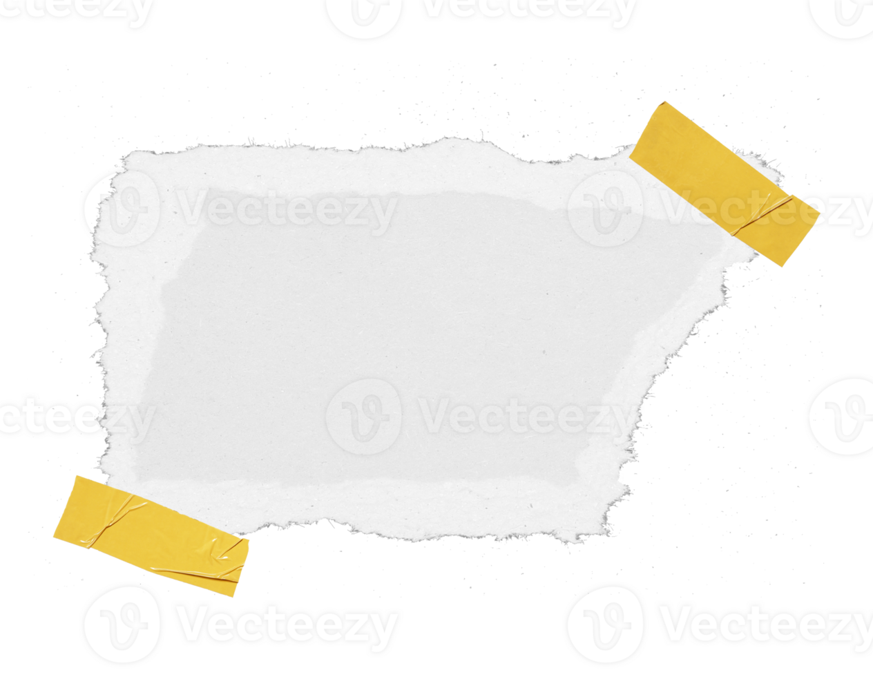 a sheet of paper torn to pieces on transparent background png file