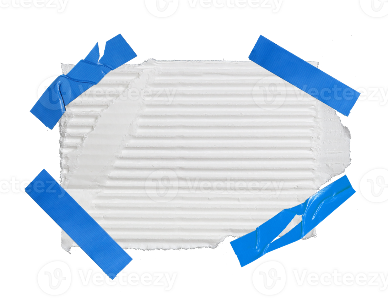 piece of white corrugated paper on transparent background png file