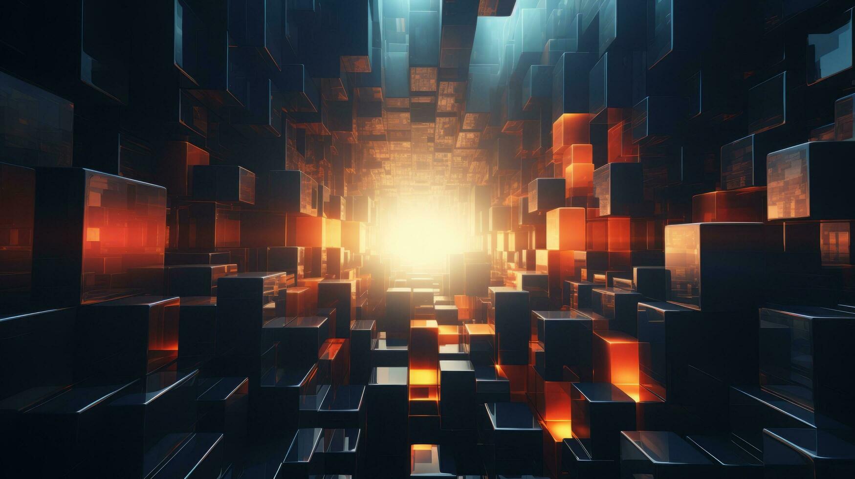 abstract futuristic black geometric shape, ai generative photo