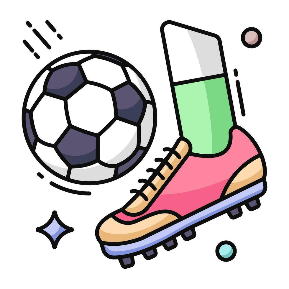Modern design icon of football kick vector