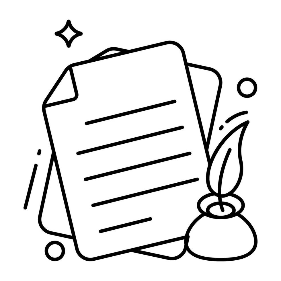 Quill writing concept icon vector