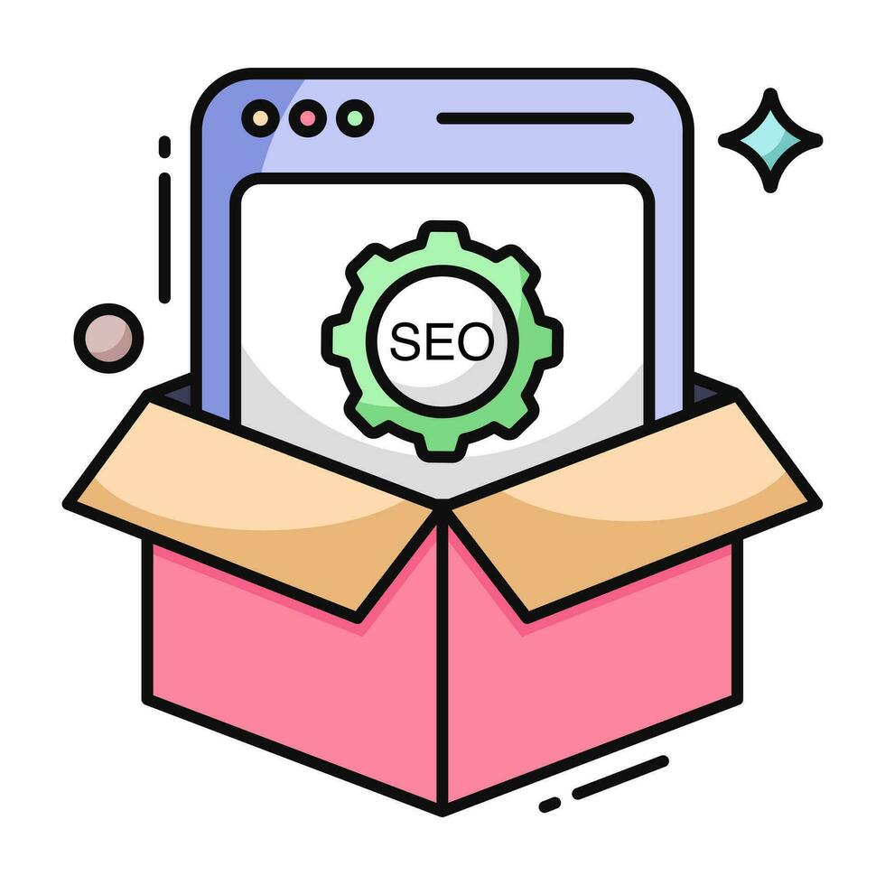 Premium download icon of seo package vector