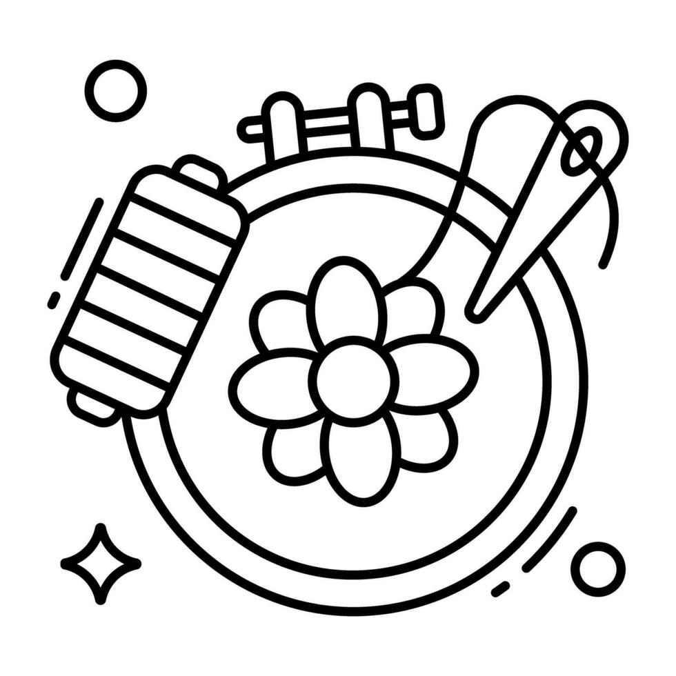 An icon design of embroidery vector