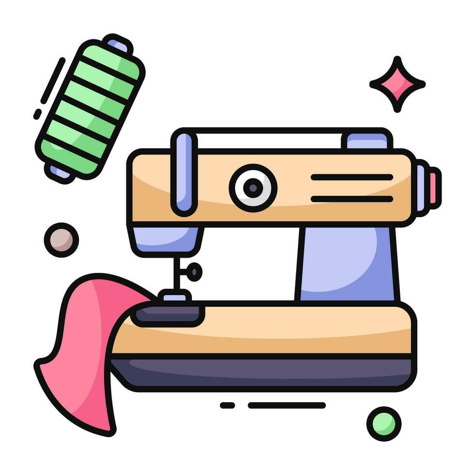 A flat design icon of sewing vector