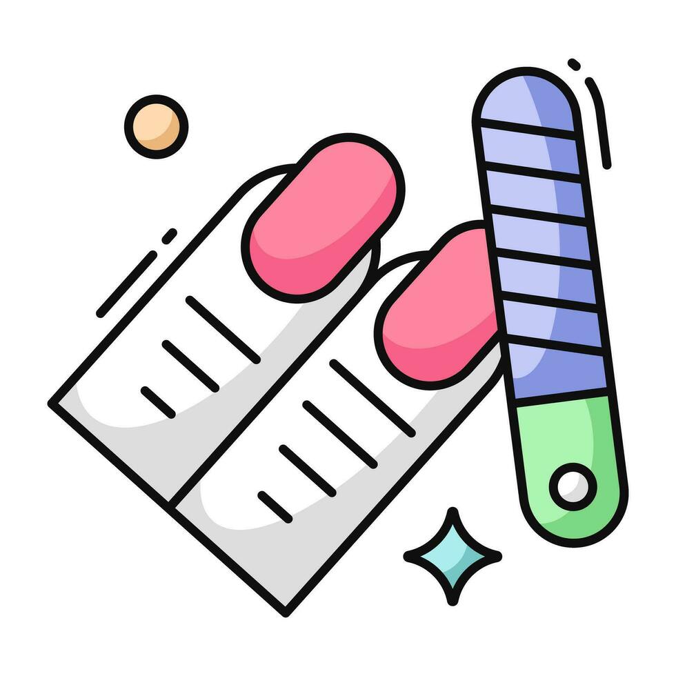 Hand beauty treatment icon, flat design of manicure vector