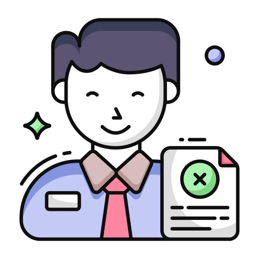 Modern design icon of rejected cv vector