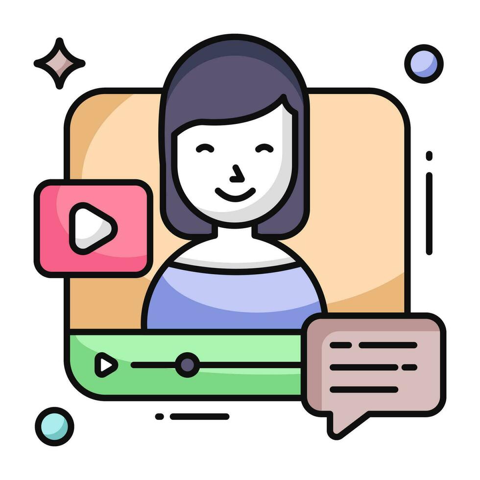 A trendy vector design of video chat