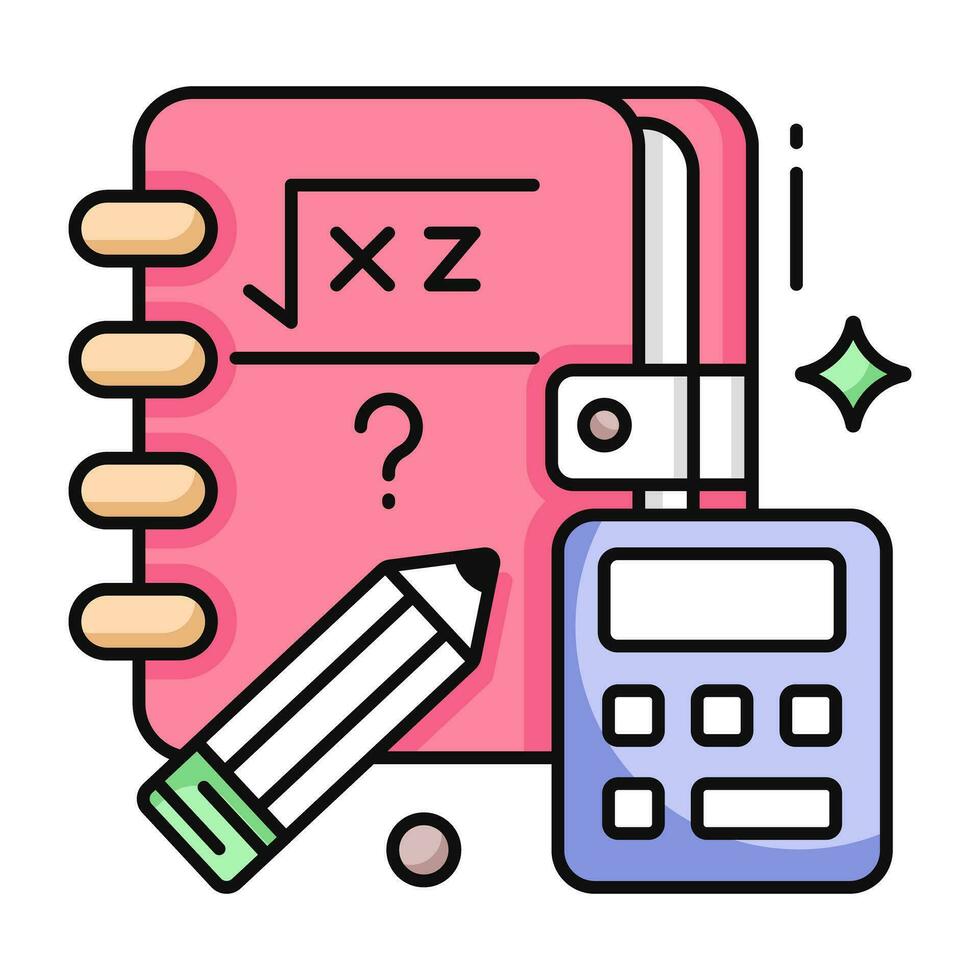 Conceptual flat design icon of notebook vector