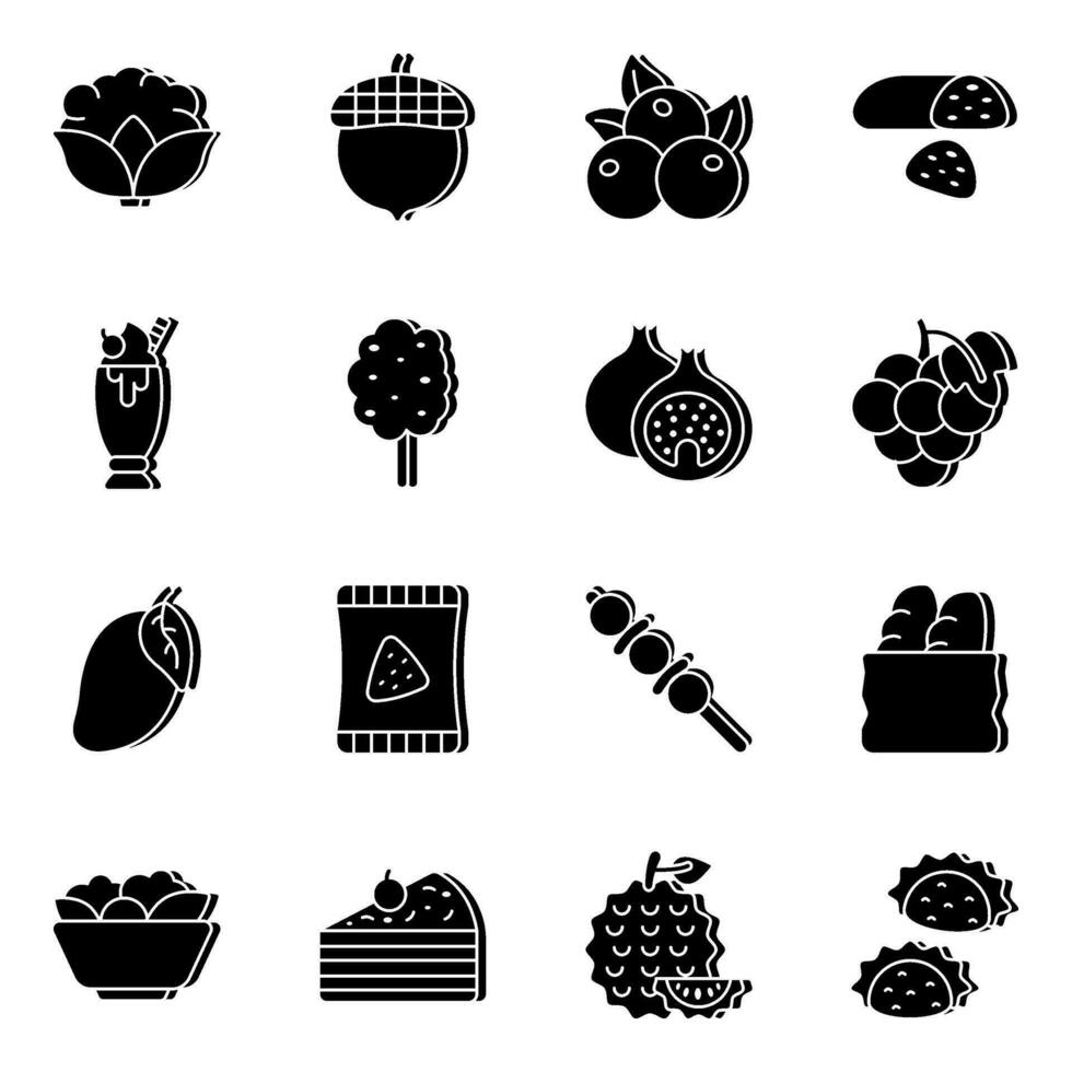 Pack of Junk Solid  Icons vector
