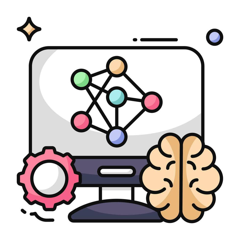 cerebro desarrollo icono en de moda diseño vector