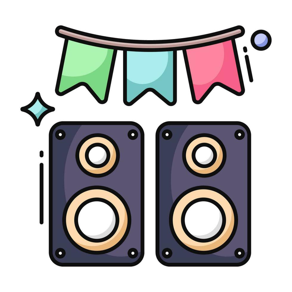 Vector design of woofer, flat icon