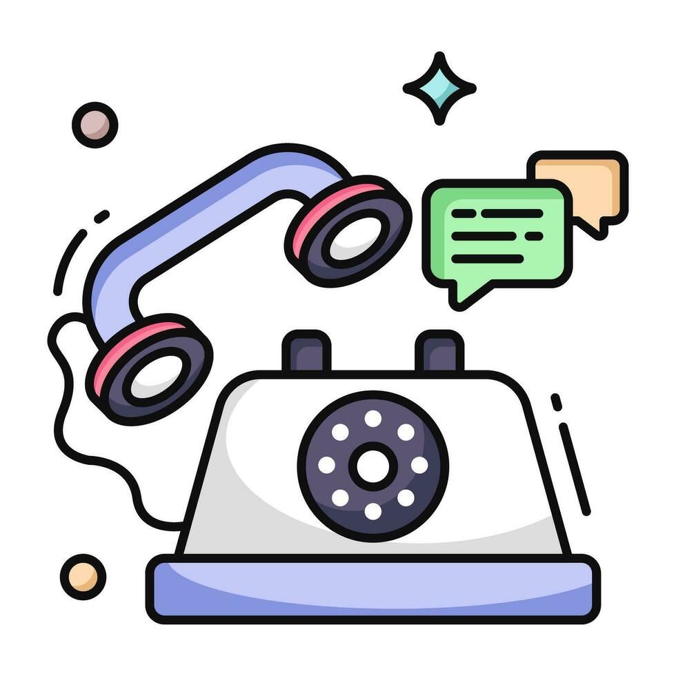 un único diseño icono de teléfono fijo vector