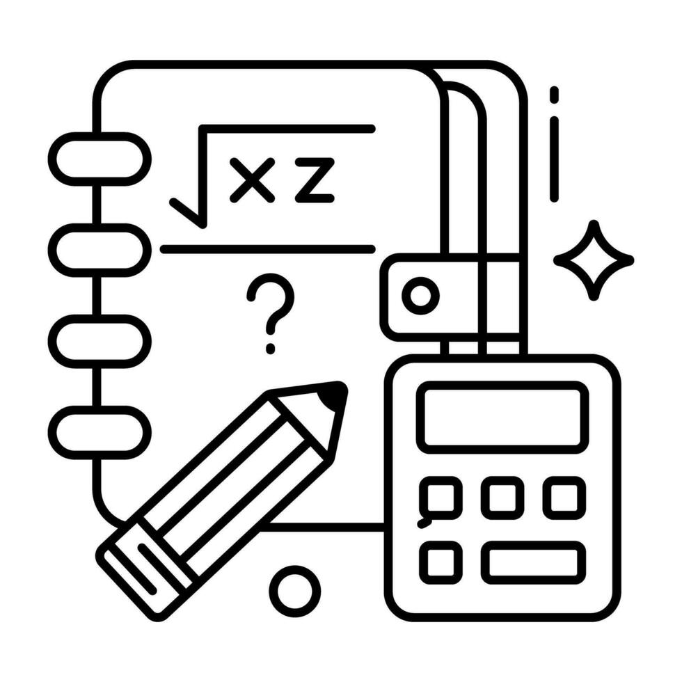 Conceptual Linear design icon of notebook vector