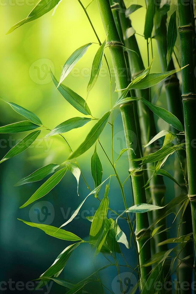 the green bamboo AI Generative photo