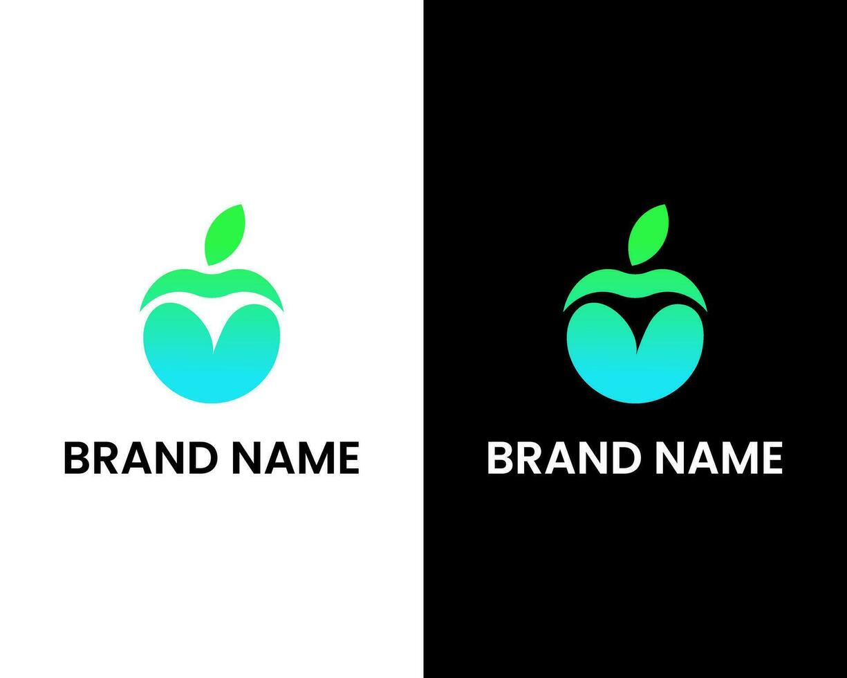 Abstract Apple fruits premium monogram logo design vector