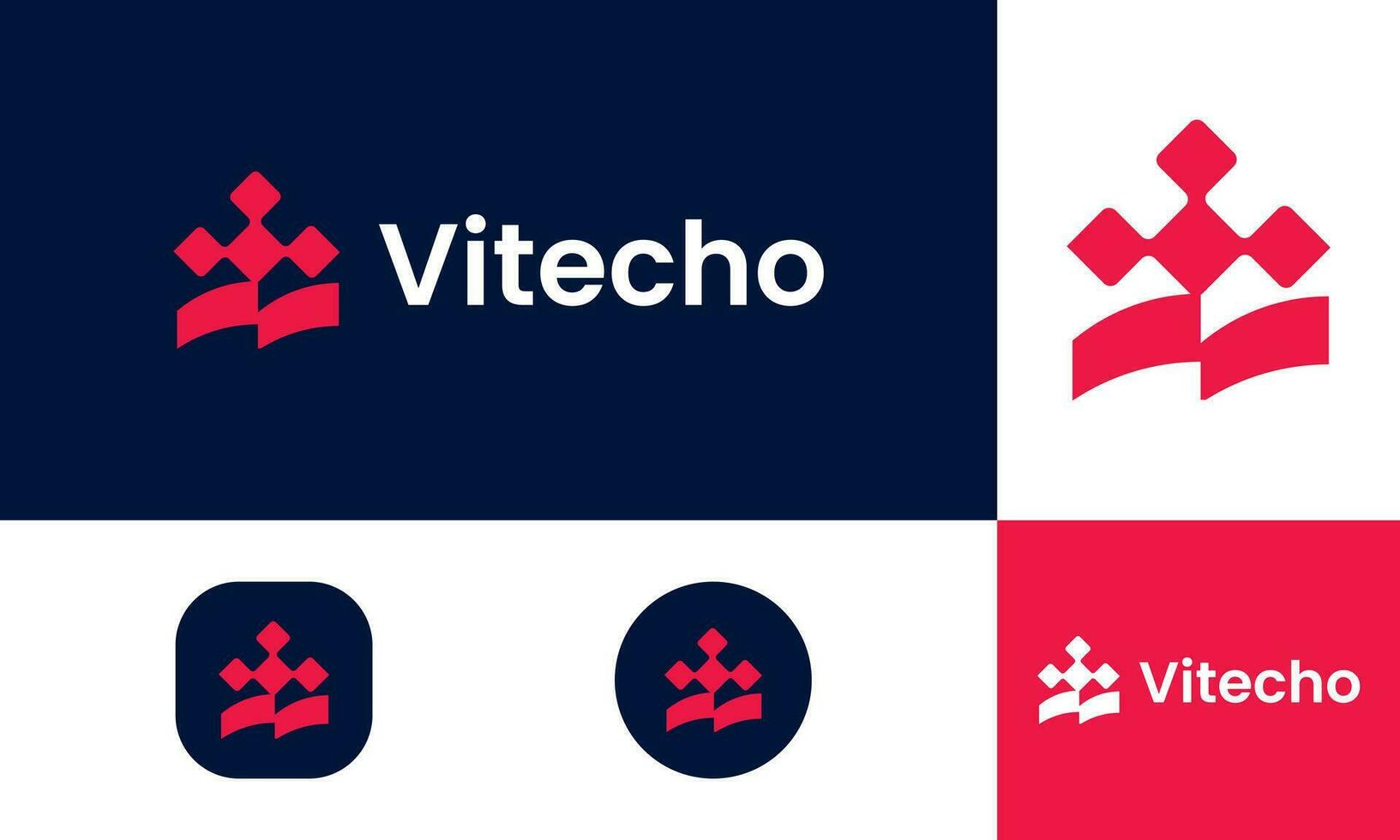 resumen tecnología y tecnología logo para negocio vector