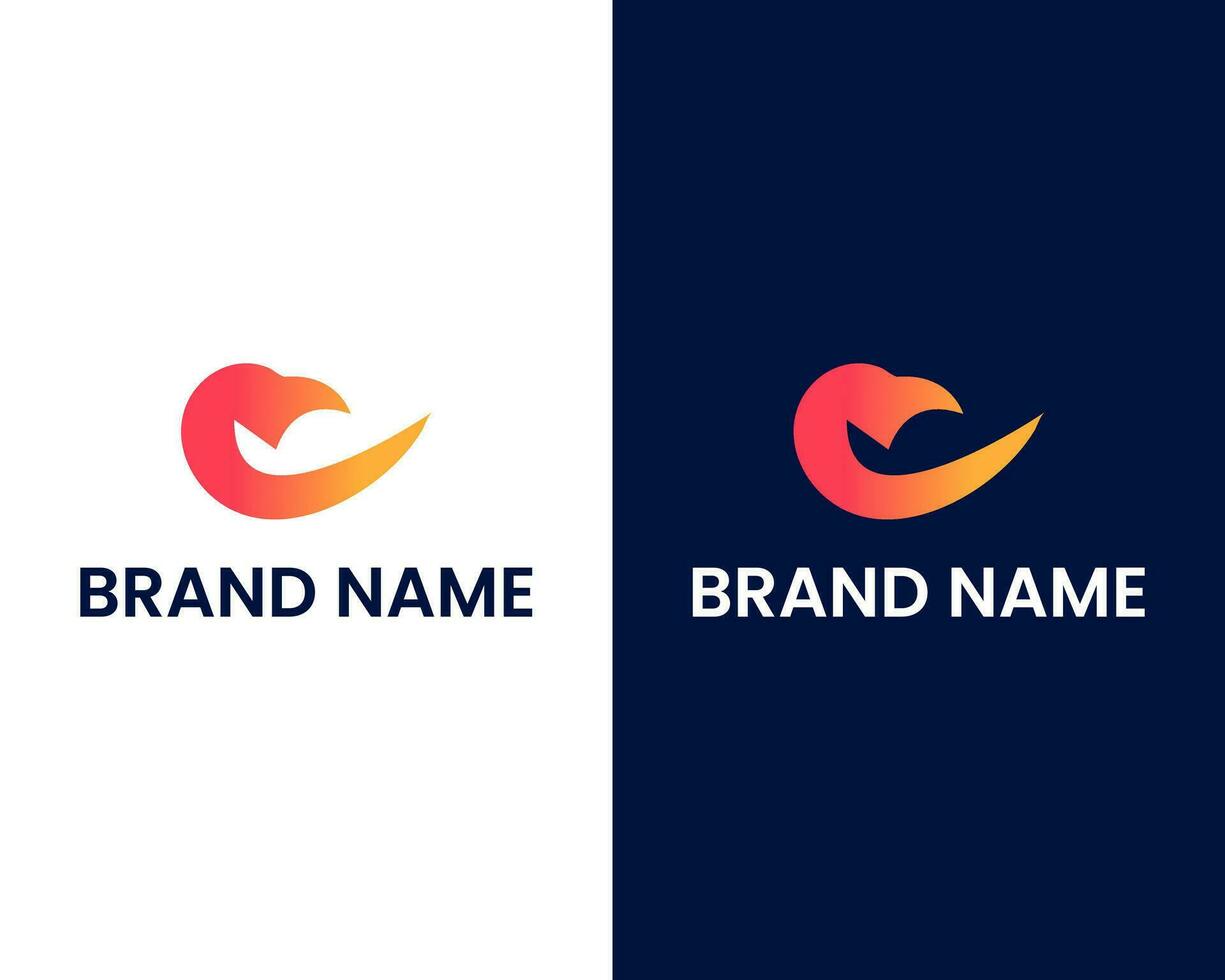 Simple bird logomark modern logo design vector