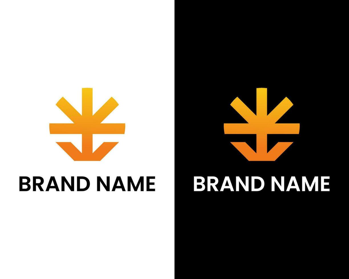 Abstract V with sun Shining Rays modern monogram logo design vector