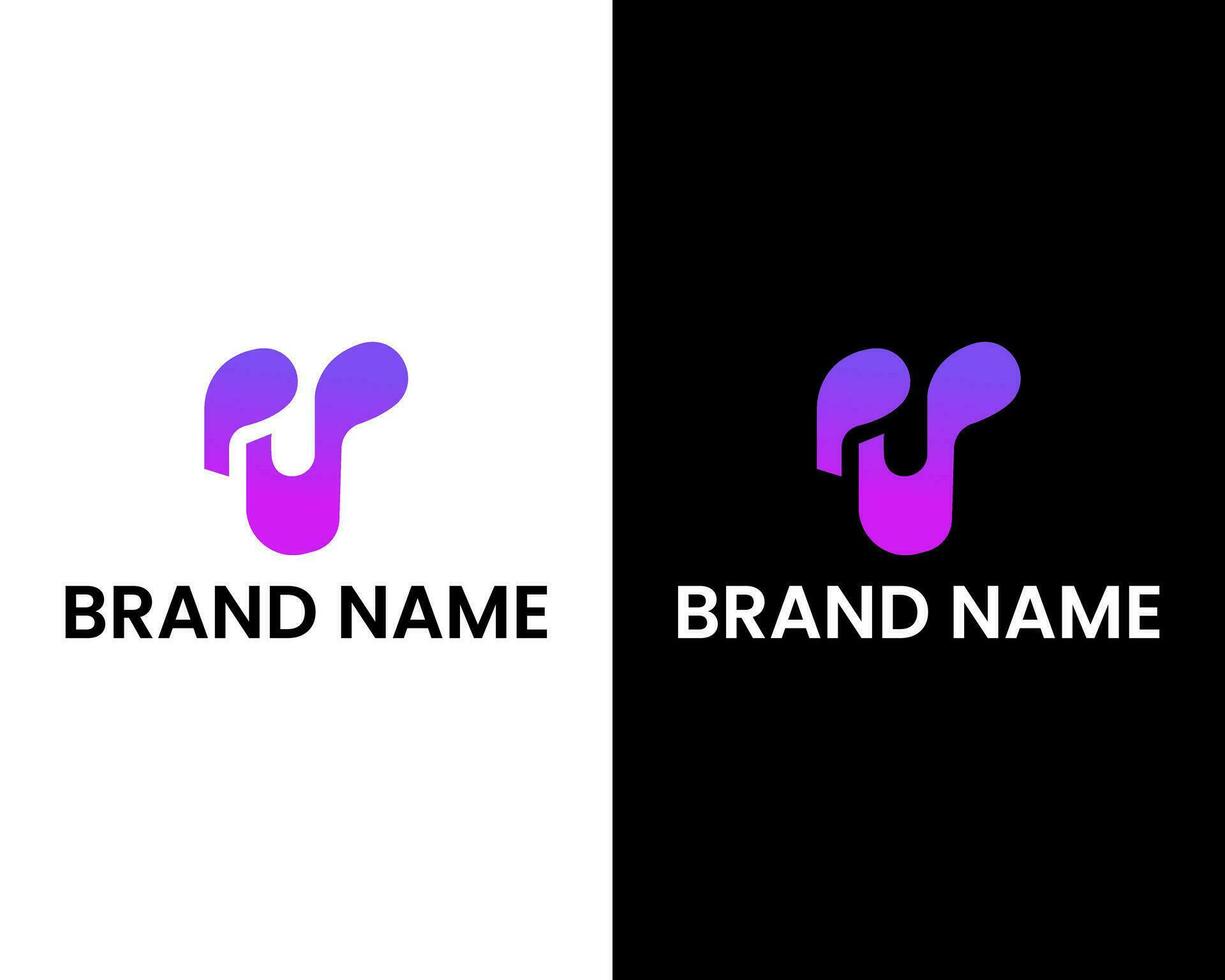 V with music icon modern logo design vector