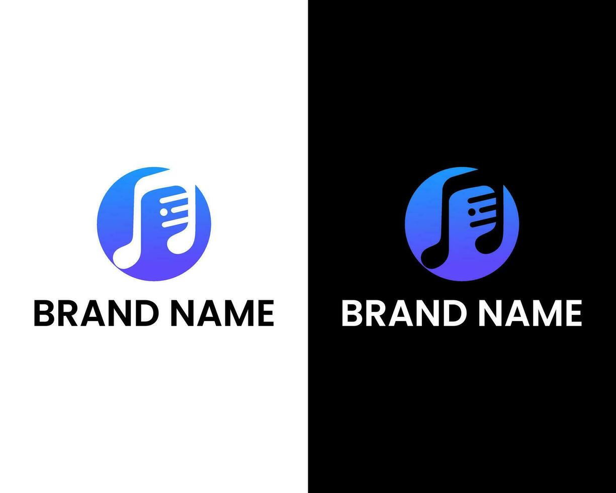 O with music icon modern logo design template vector