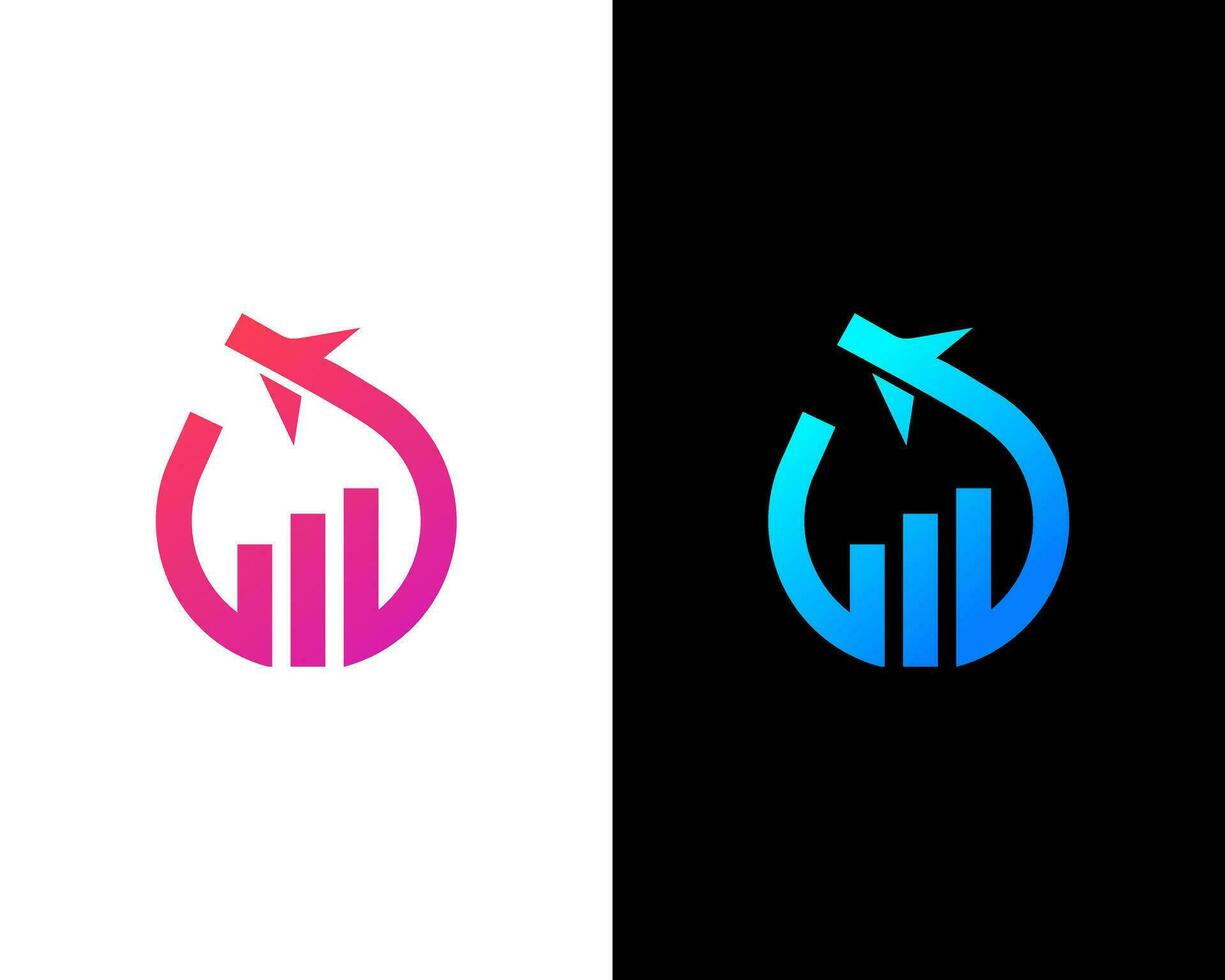 O travel and finance, growth company logo design vector