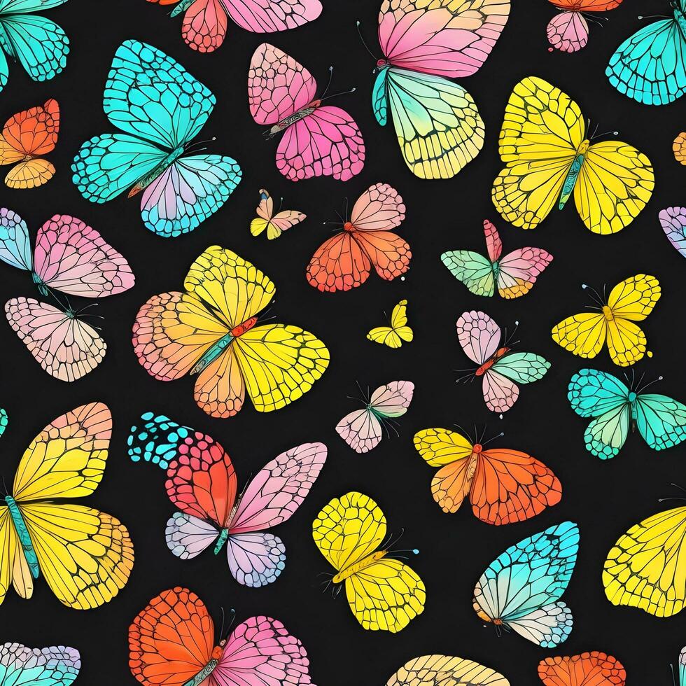 Colorful butterfly pattern ai generate photo