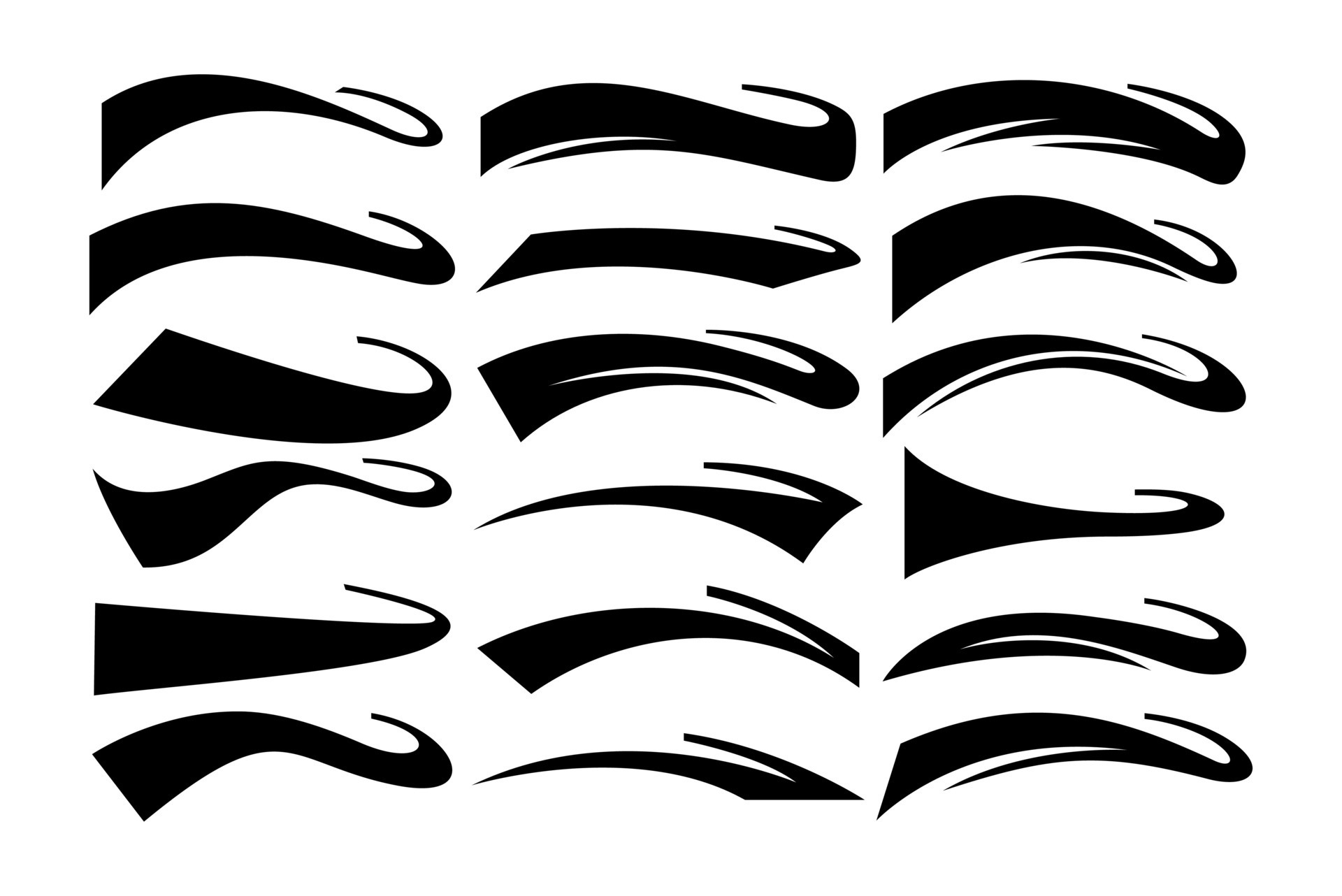 Simple swoosh tail underline text decoration design set 33491984 Vector