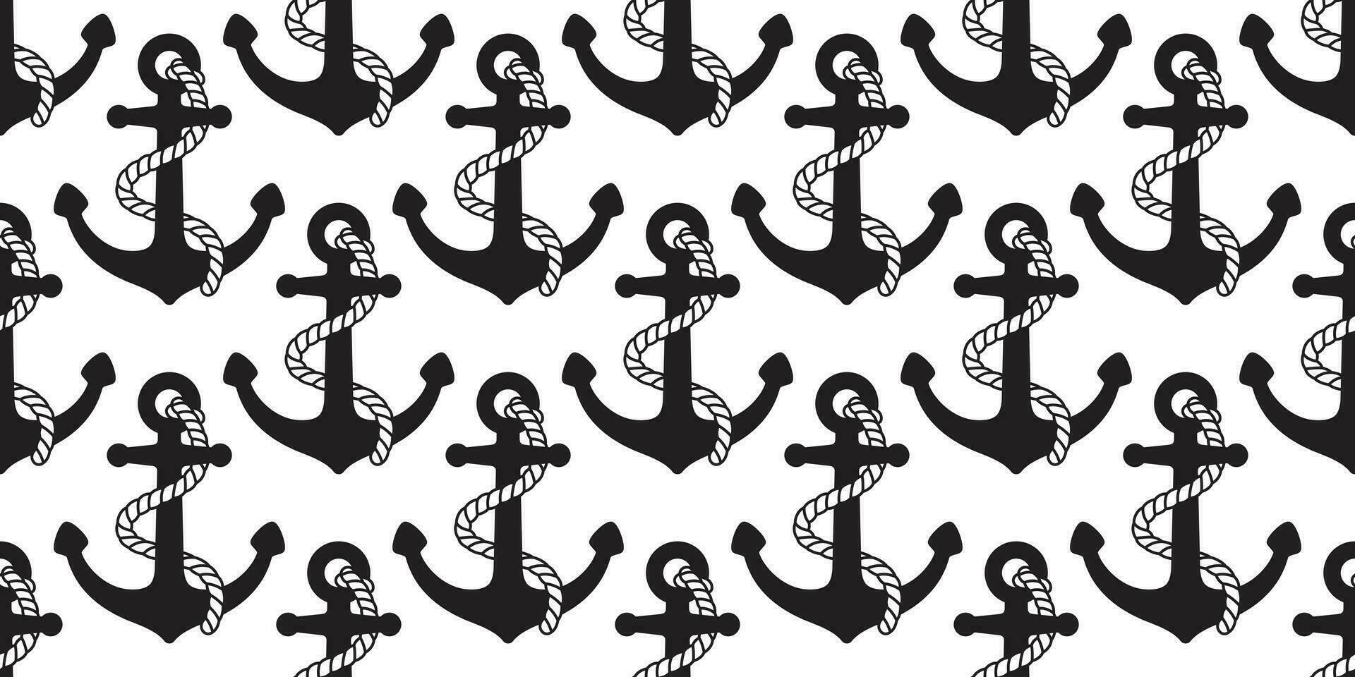 Anchor seamless pattern vector boat pirate helm maritime Nautical scarf isolated sea ocean repeat wallpaper tile background design