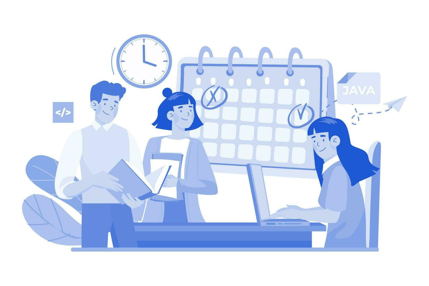 Business Team Managing Task Schedule vector