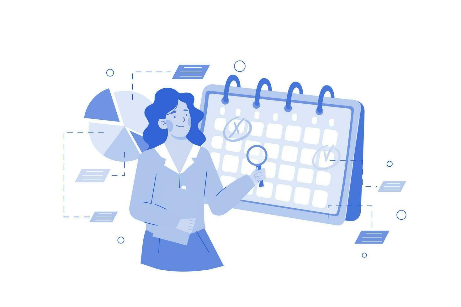 Businesswoman Checking Her Schedule vector