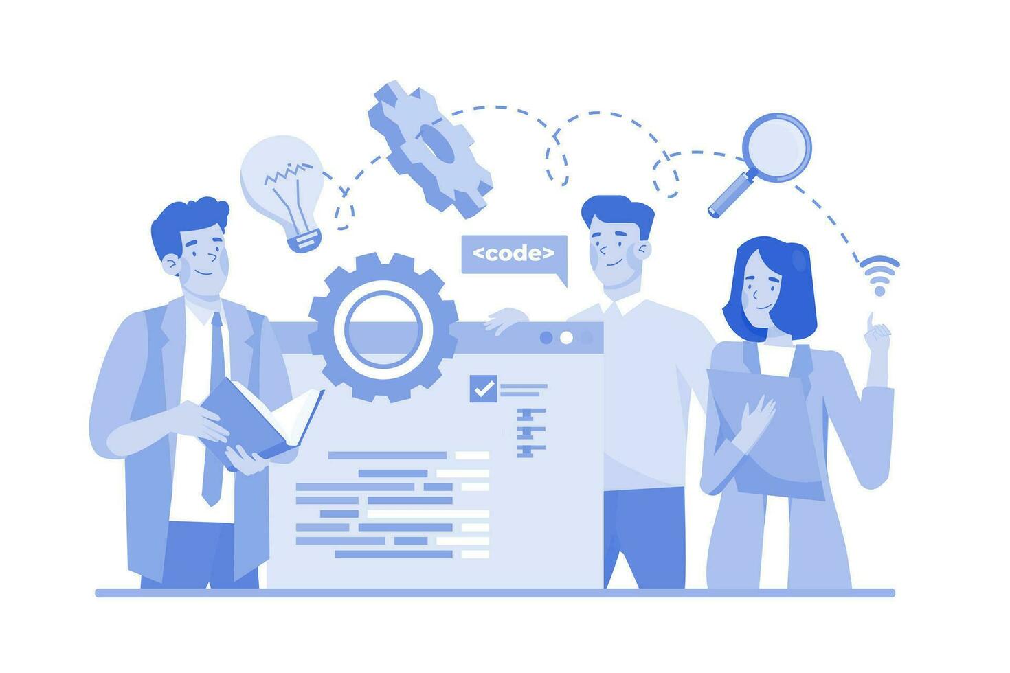 Business Task Management Illustration concept on a white background ...