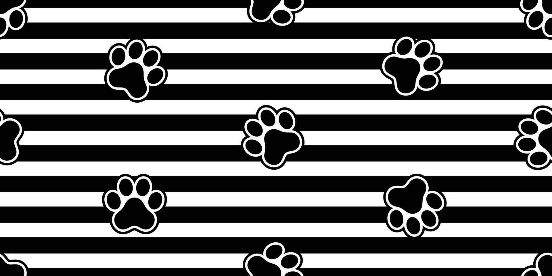 dog paw seamless pattern vector footprint stripes french bulldog cartoon scarf isolated repeat wallpaper tile background illustration doodle design