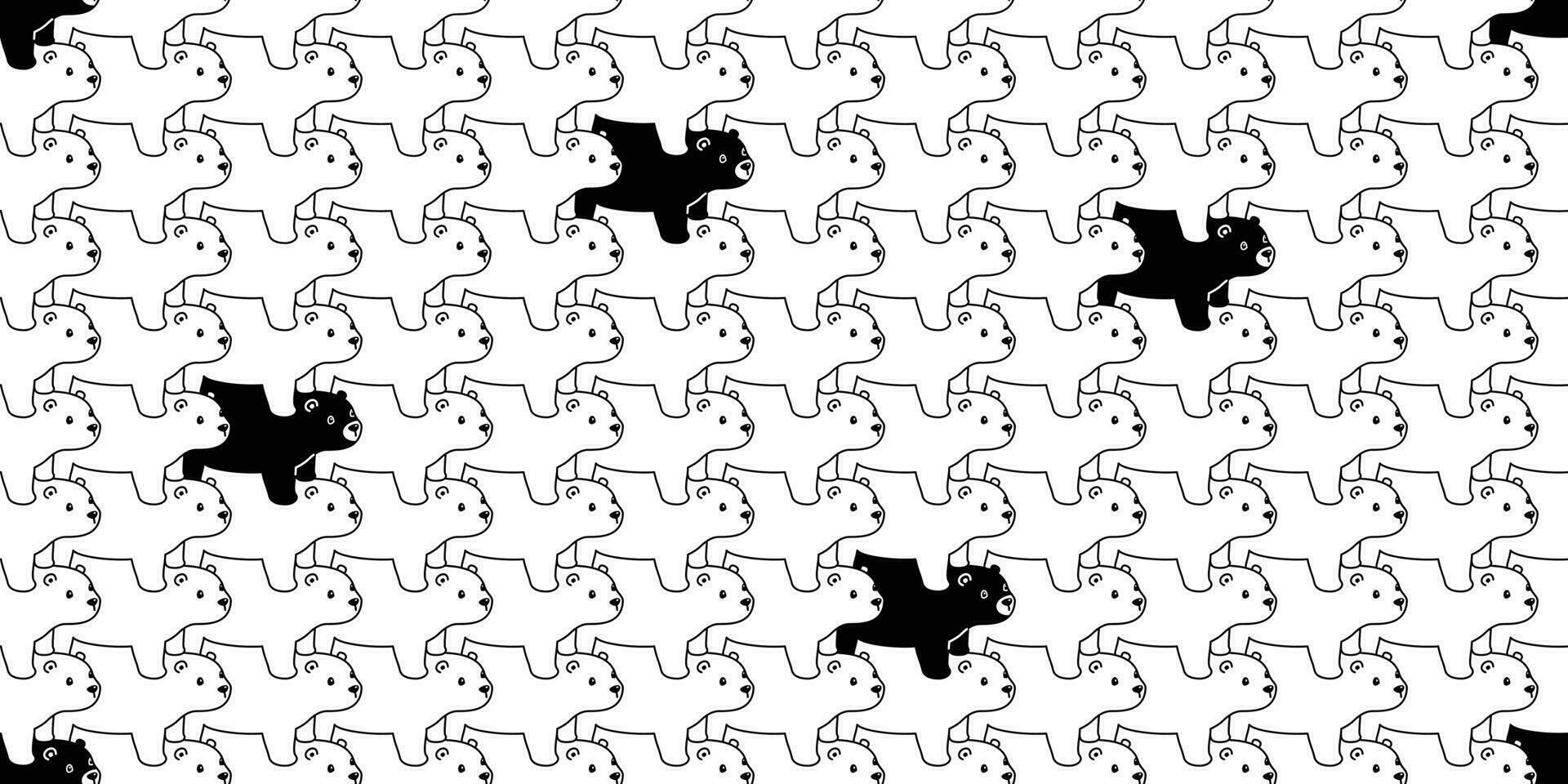 Bear seamless pattern vector polar bear acrobat scarf isolated cartoon repeat background tile wallpaper illustration doodle design