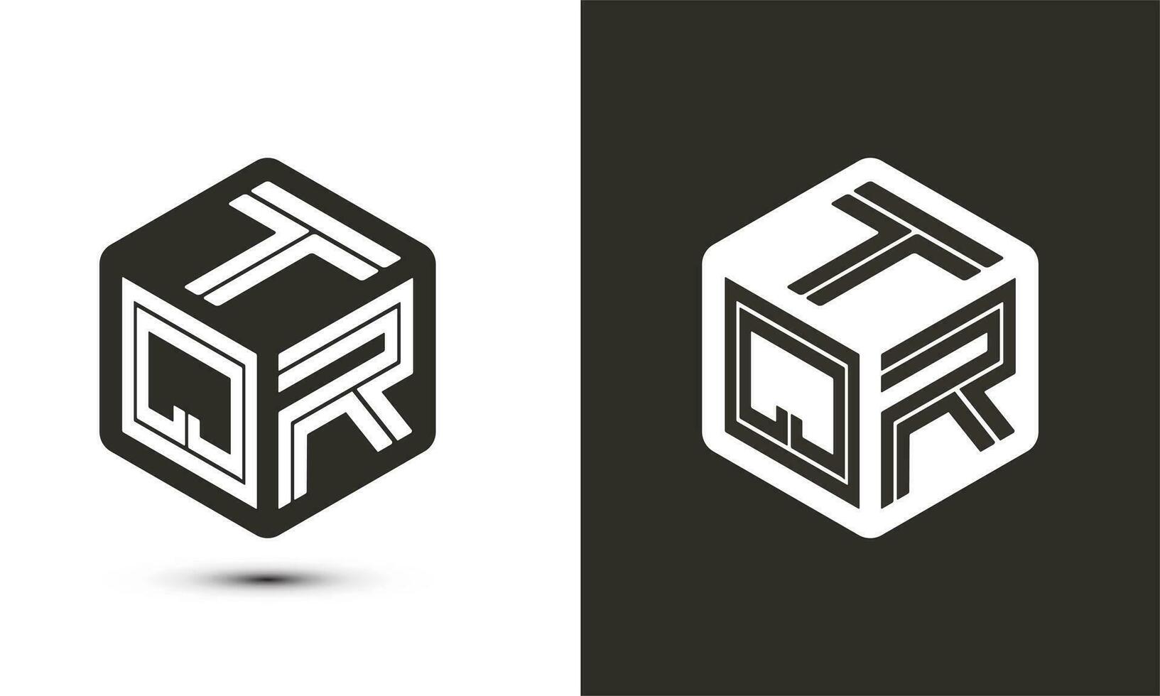 tqr letra logo diseño con ilustrador cubo logo, vector logo moderno alfabeto fuente superposición estilo.