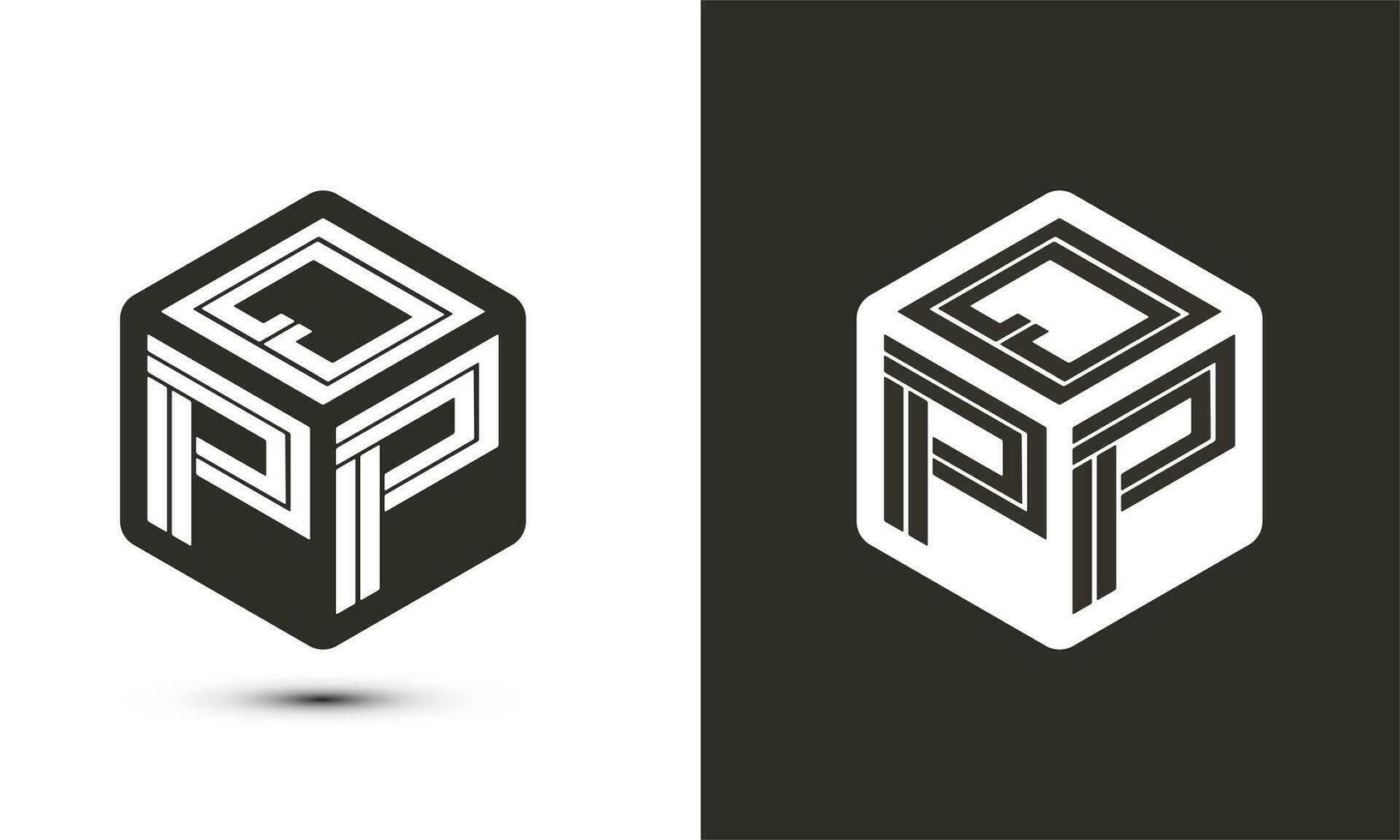 qpp letra logo diseño con ilustrador cubo logo, vector logo moderno alfabeto fuente superposición estilo.