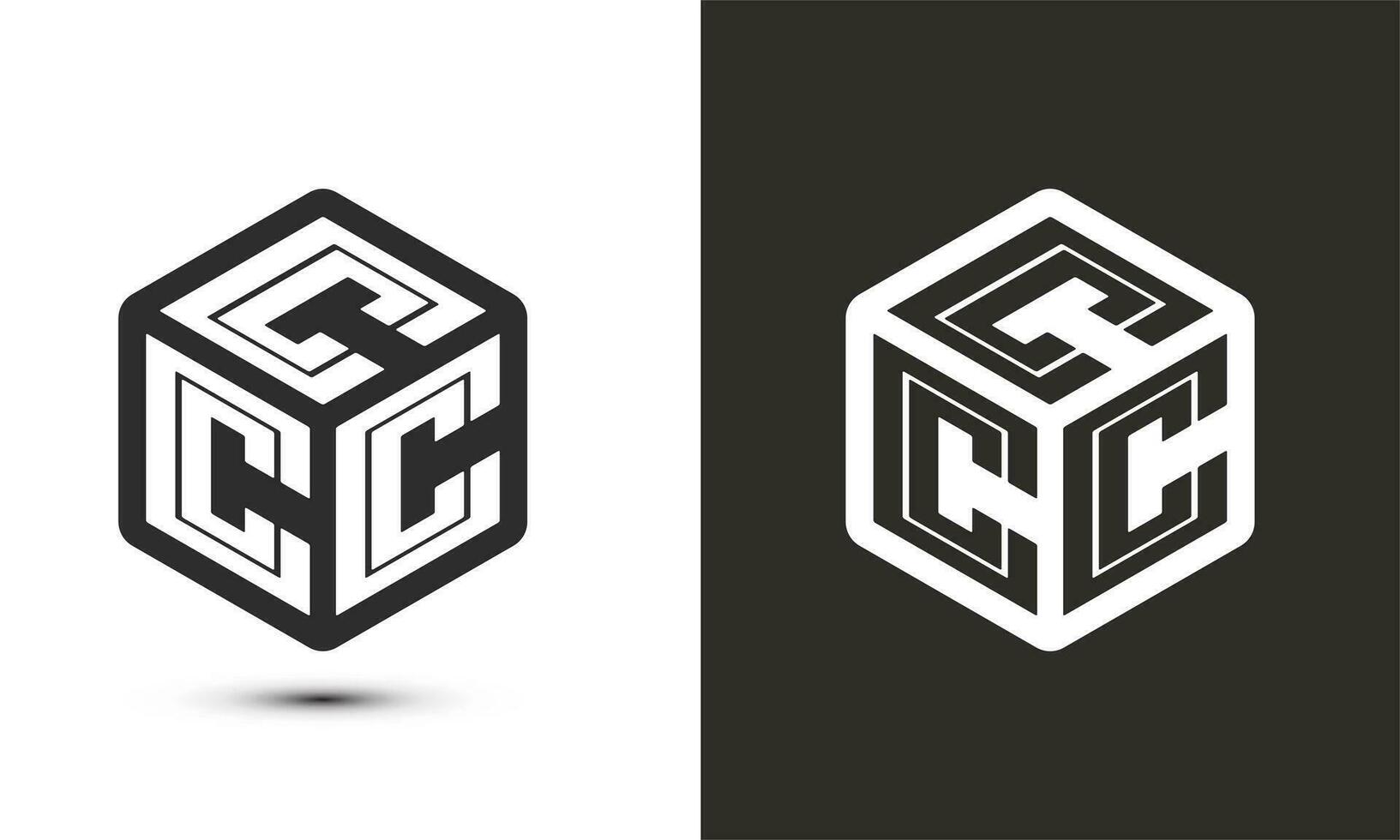 C letter logo design with illustrator cube logo, vector logo modern alphabet font overlap style. Premium Business logo icon. White color on black background